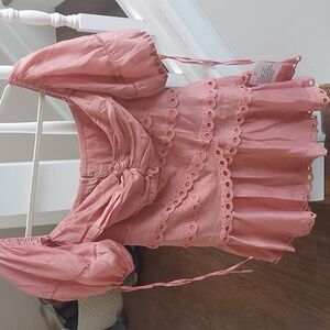 ASOS pink eyelet dress